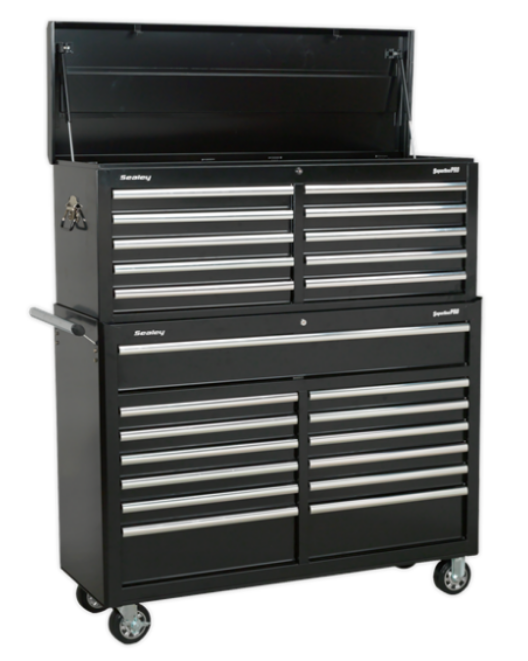 Sealey AP52COMBO2 23 Drawer Combination Tool Chest With Ball Bearing Slides - Black