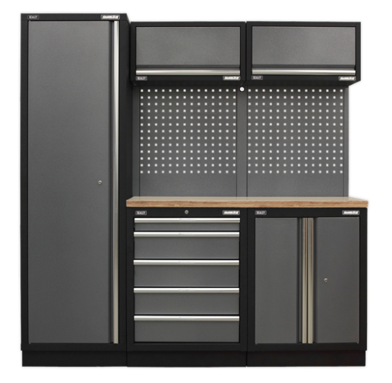 Sealey APMSSTACK02W Superline Pro Storage System With Wood Worktop - 2 Metre