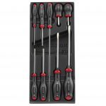 Facom MOD.AT4 9 Piece Protwist Slotted Screwdriver Set in Plastic Module Tray