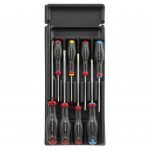 Facom MOD.AT7 8 Piece Protwist Phillips, Pozi &amp; Slotted Screwdriver Set Supplied in Plastic Module Tray