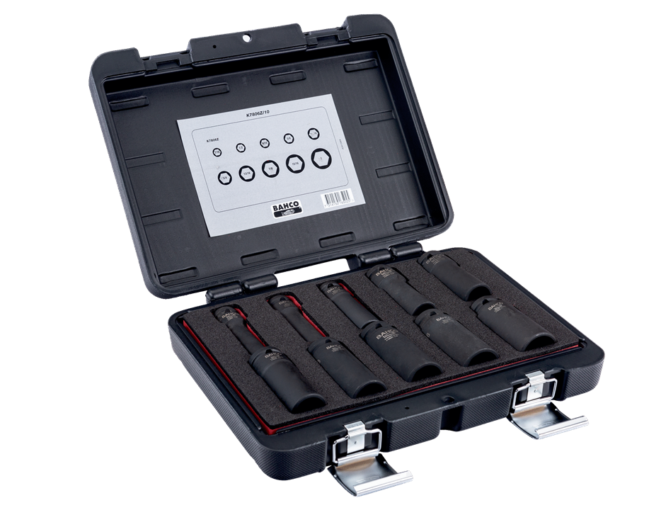 Bahco K7806Z/10 10 Piece 1/2″ Drive Deep Impact Socket Set 7/16″ – 1″