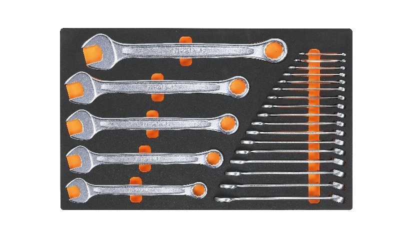 Beta Tools M40 Ring Spanner Set In Foam Tray 7Pc 