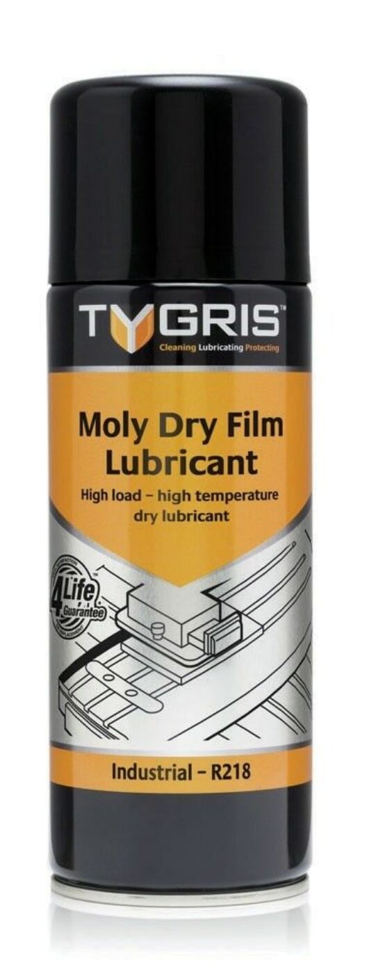 Tygris R218 400ml Moly Dry Film Lubricant Spray for gears, bearings, spindles etc