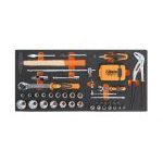 Beta MC20 74 Piece Hammer, Chisel/Punch &amp; 1/2" Drive Socket Set Supplied in Foam Module