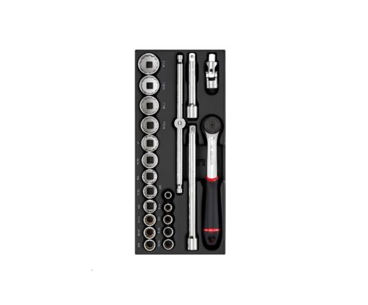Facom MOD.S161-212U 1/2" Drive Imperial Bi-Hexagon (12-Point) Socket Set in Plastic Module Tray 3/8-1.1/4" AF
