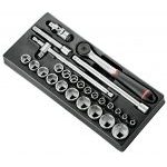 Facom MOD.S161-46 26 Piece 1/2" Drive Hexagon (6-Point) Socket &amp; Accessory Set Supplied in Plastic Module Tray 8-32mm