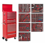 Sealey  TBTPCOMBO1 Tool Chest Combination 14 Drawer with Ball Bearing Slides - Red &amp; 446pc Tool Kit