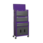 Sealey AP2200BBCPSTACK Topchest, Mid-Box &amp; Rollcab 9 Drawer Stack - Purple
