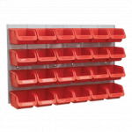 24 x Sealey TPS130 Parts Storage Bins + Back Panel For Garage/Workshop/Shed