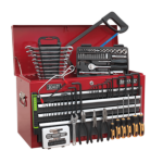Sealey AP2201BBCOMBO Topchest 6 Drawer with Ball-Bearing Slides - Red/Grey and 98pc Tool Kit