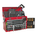 Sealey AP22509BBCOMB Topchest 9 Drawer with Ball-Bearing Slides - Red/Grey &; 205pc Tool Kit