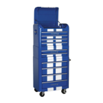 Sealey AP28COMBO2BWS Retro Style Topchest, Mid-Box &amp; Rollcab Combination 10 Drawer Blue/White Stripes