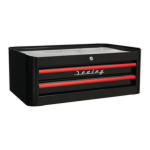Sealey AP28102BR Mid-Box 2 Drawer Retro Style - Black with Red Anodised Drawer Pulls