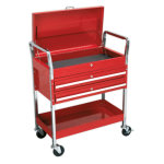 Sealey CX1042D Trolley 2-Level Heavy-Duty with Lockable Top &; 2 Drawers
