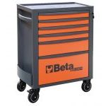 Beta RSC24/6 6 Drawer Mobile Roller Cabinet Orange With Grey Sides