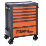 Beta RSC24/7 7 Drawer Mobile Roller Cabinet Orange With Grey Sides