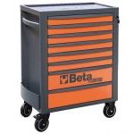 Beta RSC24/8 8 Drawer Mobile Roller Cabinet Orange With Grey Sides