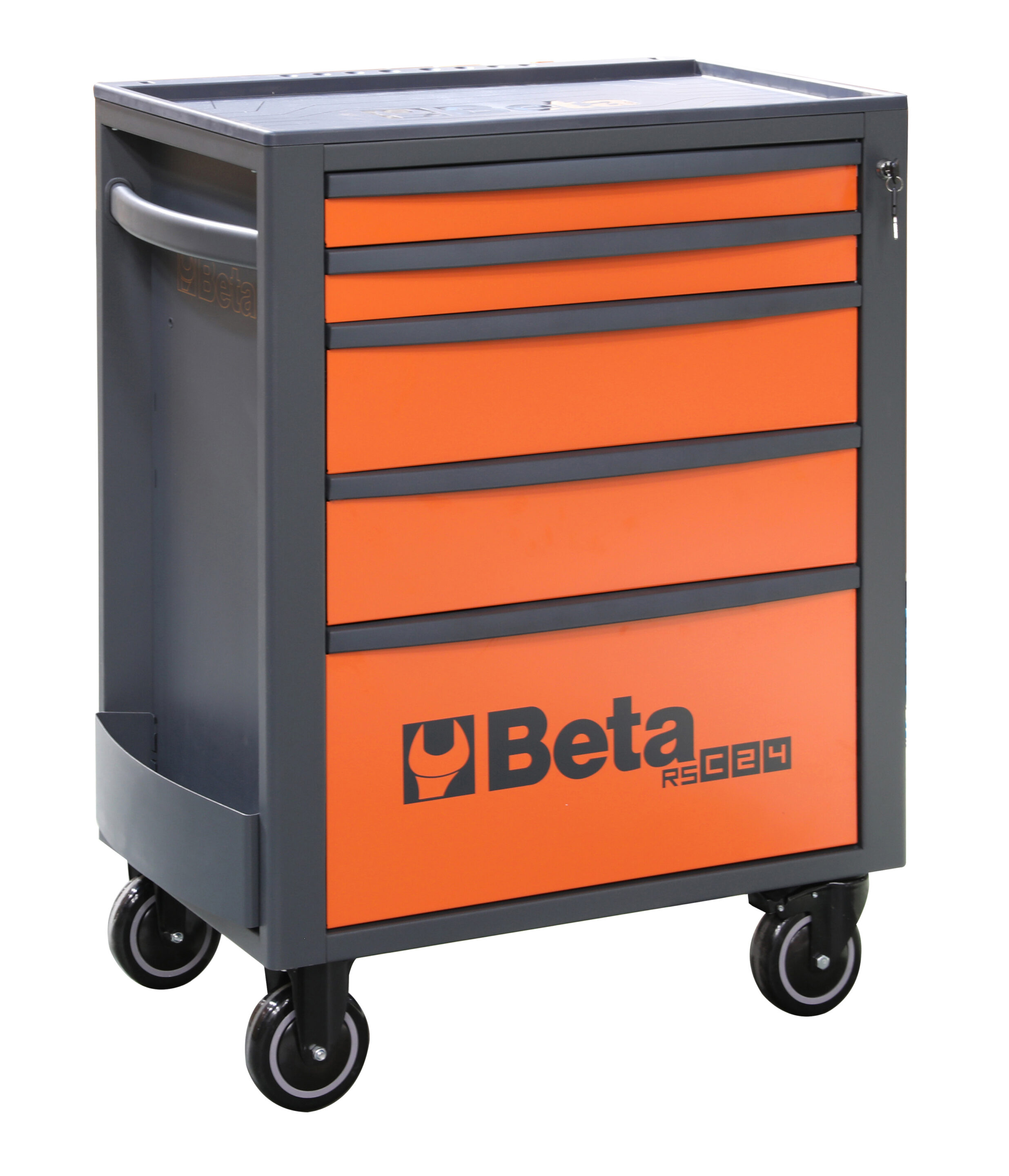Beta RSC24/5 5 Drawer Mobile Roller Cabinet Orange With Grey Sides