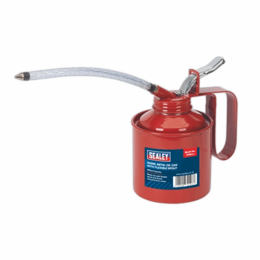 Sealey TP05 500ml Thumb-Operated Lever Metal Oil Can With Flexible Spout