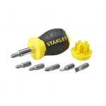 Stanley 0-66-358 Stubby Ratcheting Screwdriver + 6 Bits