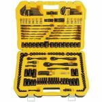 Dewalt 181 Piece Mechanics Tool Kit - Spanners 1/4", 3/8" & 1/2" Drive Socket Set. Black