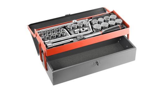 Facom S.442EP 1/2" Drive 28 Piece Metric Socket Set in a Metal Tool Box