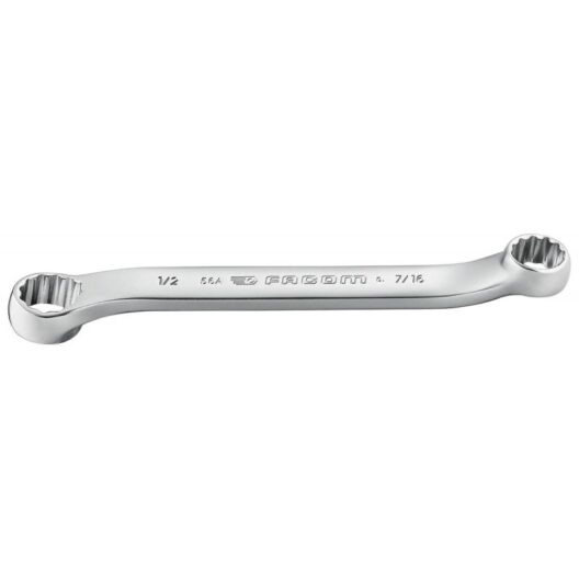 Facom 56A.1/2X9/16 10° Offset Short Double Ended Ring Spanner 1/2" x 9/16" AF