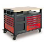 Beta RSC28-R SuperTank10 Drawer Trolley with Wood Worktop - Red
