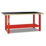 Beta C56B-R 2 Metre Workbench With Wooden Top - Red