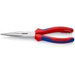 KNIPEX 26 15 200 T Snipe Nose Side Cutting Pliers With Multi-Component Grips Tethered - 200mm