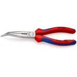 Knipex 26 22 200 T Snipe Nose Side Cutting Pliers (Stork Beak Pliers) With Multi-Component Grips Tethered - 200 mm