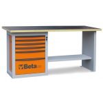 Beta C59A-O 2 Metre "Endurance" Workbench With 6 Drawer Cabinet - Orange
