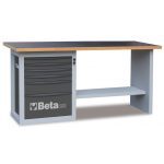 Beta C59A-G 2 Metre "Endurance" Workbench With 6 Drawer Cabinet - Grey