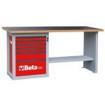 Beta C59A-R 2 Metre "Endurance" Workbench With 6 Drawer Cabinet - Red