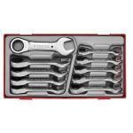 Teng TT6010MRS 10 Piece Metric Stubby Ratcheting Combination Spanner Set in Tool Box Module Tray