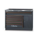 Beta C45PRO M7A/X 7 Drawer Stainless Steel Coated MDF Worktop Fixed Cabinet