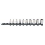 Stahlwille 12916/10-40 10 Piece 1/4" Drive 12 Point Metric Socket Set on Rail 5-14mm