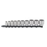 Stahlwille 12917/10-45 10 Piece 3/8" Drive 12 Point Metric Socket Set on Rail 8mm - 24mm