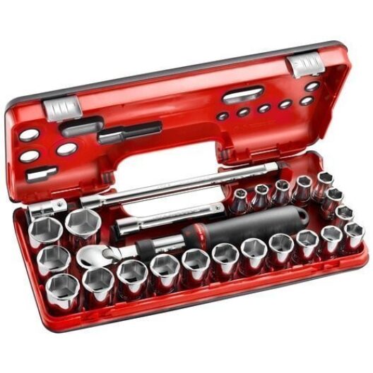 Facom SXL.DBOX2 Detection Box 1/2" Drive 25 Piece Extendable Locking Ratchet Socket Set 10-32mm