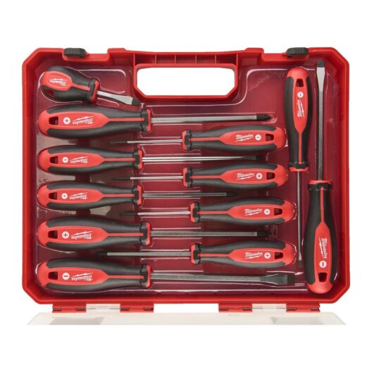 Milwaukee 4932472003 12 Piece Tri-Lobe Screwdriver Set Slotted, Phillips &amp; Pozi