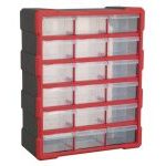 Sealey APDC18R 18 Drawer Parts Storage Cabinet Box Red/Black