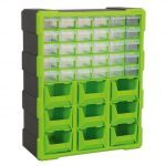 Sealey APDC39HV 39 Drawer Parts Storage Cabinet Box Hi-Vis Green/Black
