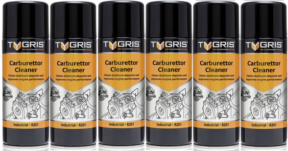 6 x Tygris R201 Carburettor and Nail Gun Cleaner Aerosol Spray 400ml