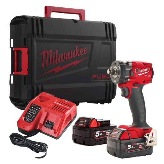 Milwaukee M18 FIW2F38-502X 18V FUEL 3/8" Compact Impact Wrench Kit 2 x 5.0AH Batteries