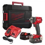 Milwaukee M18 FIW2F38-502X 18V FUEL 3/8" Compact Impact Wrench Kit 2 x 5.0AH Batteries