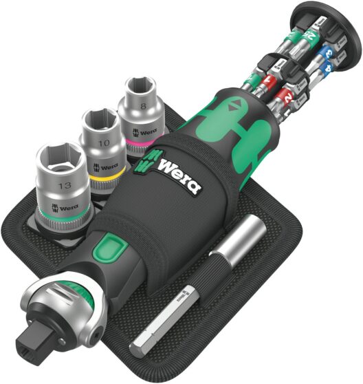 Wera 8009 Zyklop Pocket Set 2 - 18 Piece 1/4" Bit & 3/8" Drive Screwdriver & Socket Set
