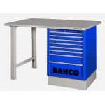 Bahco 1495K7CBLWB15TS Heavy Duty Steel Top Workbench With 7 Drawer Blue Cabinet 1500mm Long