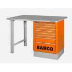 Bahco 1495K8CWB18TS Heavy Duty Steel Top Workbench With 8 Drawer Orange Cabinet 1800mm Long