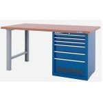 Bahco 1495KH8BLWB18TD Heavy Duty Low Height MDF top Workbench With 8 Drawer Blue Cabinet 1800mm Long