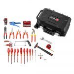 Facom BV.R30ELEC56PB Mobile Electricians 56 Piece VDE Tool Kit in BV.R30 Rolling Tool Case